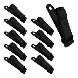 Runseaway 10Pcs 1.58"x0.5" Metal Mini Clamps, Mini Spring Clamp Crocodile Alligator Clips for Wire, Photo, Curtain, Crafts, Smooth Jaw, Black