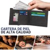 KIONTS Cartera Hombre con Bloqueo RFID, Cartera de Piel para