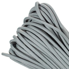 Paracord Planet Genuine Type III 550lb Paracord – Nylon Cord in Solid, Multi, and Reflective Colors – Silver Gray (50 ft)