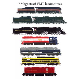 Locomotives of the Virginia Museum of Transportation 7 magnets Andy Fletcher
