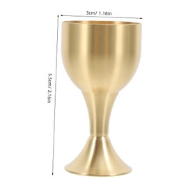 Ipetboom Cup Decorative Copper Alloy Goblet Multi Function Offering Cup for Tea Rooms Temples Zen Spaces Small High for Buddhist Art Collectors
