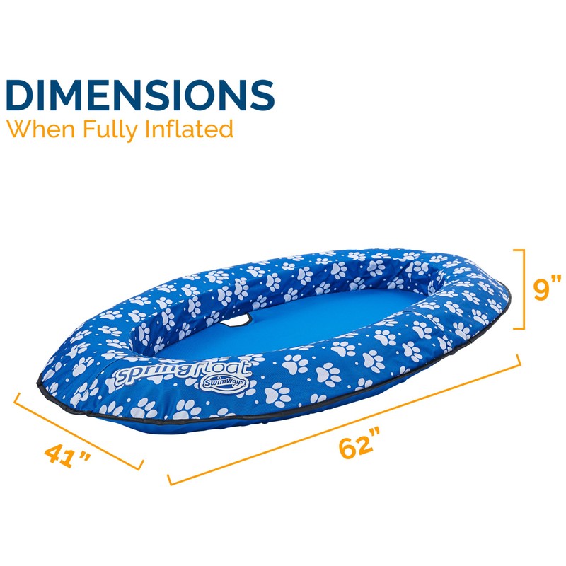 SwimWays Paddle Paws Spring Float Dog Raft, Large (65 lbs.