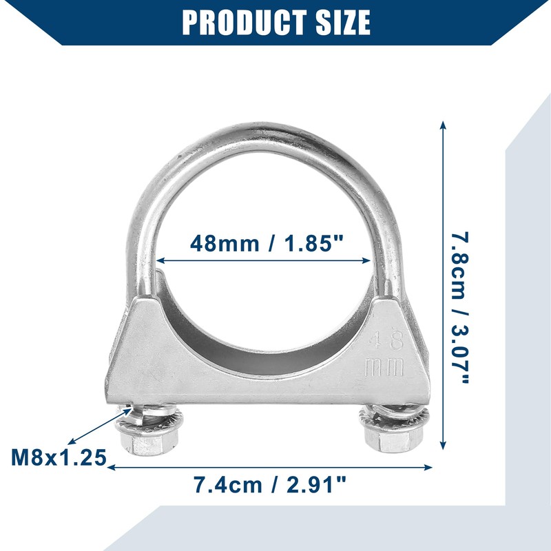 Hihaha Round U Bolt Muffler Exhaust Clamps for Car /
