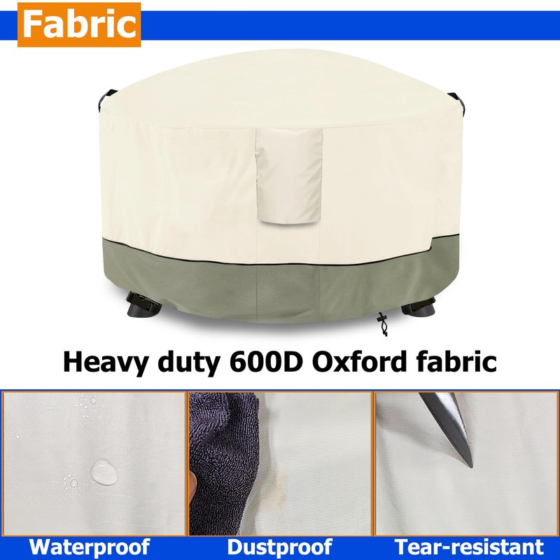 Dalema Fire Pit Cover,Outdoor Heavy Duty 600D 100% Waterproof Fire