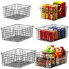 DecruKaltiz 6 Pack Metal Storage Baskets Heavy-Duty Wire Bins for