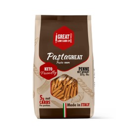Great Low Carb Co. Keto-Friendly Italian Pasta Set, 0-5g Net Carbs, High Protein, High Fiber, Low Carb, Low Calories Made in Italy (1 Pack, Penne 8oz bag)