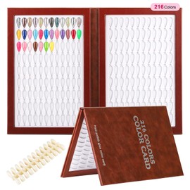 NMKL38 216 Nail Color Display Book with 240 Nail Tips,Professional Nail Color Swatches Book for Nail Polish UV Gel,Nails Salon