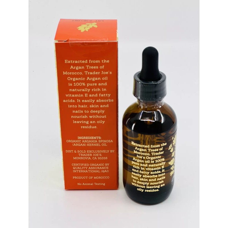 TRADER JOE'S 100% ORGANIC ARGAN OIL 1.7 Oz Nourish Skin