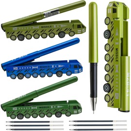 Maydahui Stylish Weapon Missile Car Model Ballpoint Pen 0.5mm Black Ink Set of 3 Cute Fun Stationery Gel Ballpoint Pens for Kids Students Birthday Gift Present