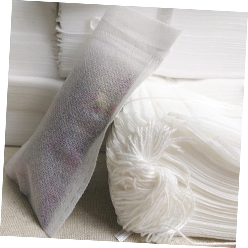 BIUDECO Loose Tea Bags Drawstring 100 Pack Non-Woven Tea Filter