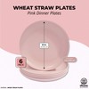 Wheat Straw Plates, Unbreakable Dinner Plate (Pink, 8 In, 6
