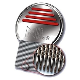 Nit Free Terminator Lice Comb, Professional Stainless Steel Comb for Head Lice Treatment, Pack of 2,Silver