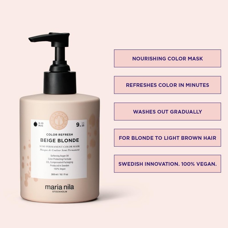 Maria Nila Color Refresh, Beige Blonde 300 ml, Cool-toned Soft