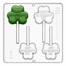 Happy St. Patricks Day Lollipop Chocolate Candy Mold 4008