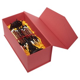 Golden Panda Master Calligraphy Brush Set–RoseWood/Bamboo Chinese CAlligraphy Brush Set w/Rotating Stand & Magnet Close Box
