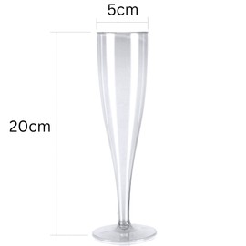 AIOS Use-Reuse-Recycle Plastic Prosecco/Champagne Flutes. Capacity160ml (Pack of 30)