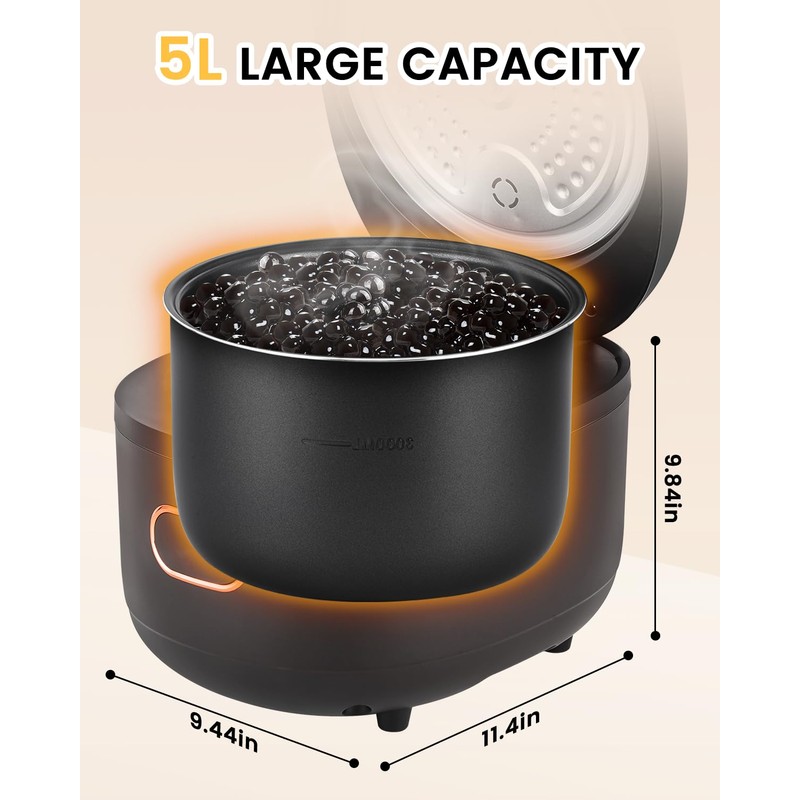 YJINGRUI Boba Maker Machine Commercial Boba Cooker Boba Pot Automatic