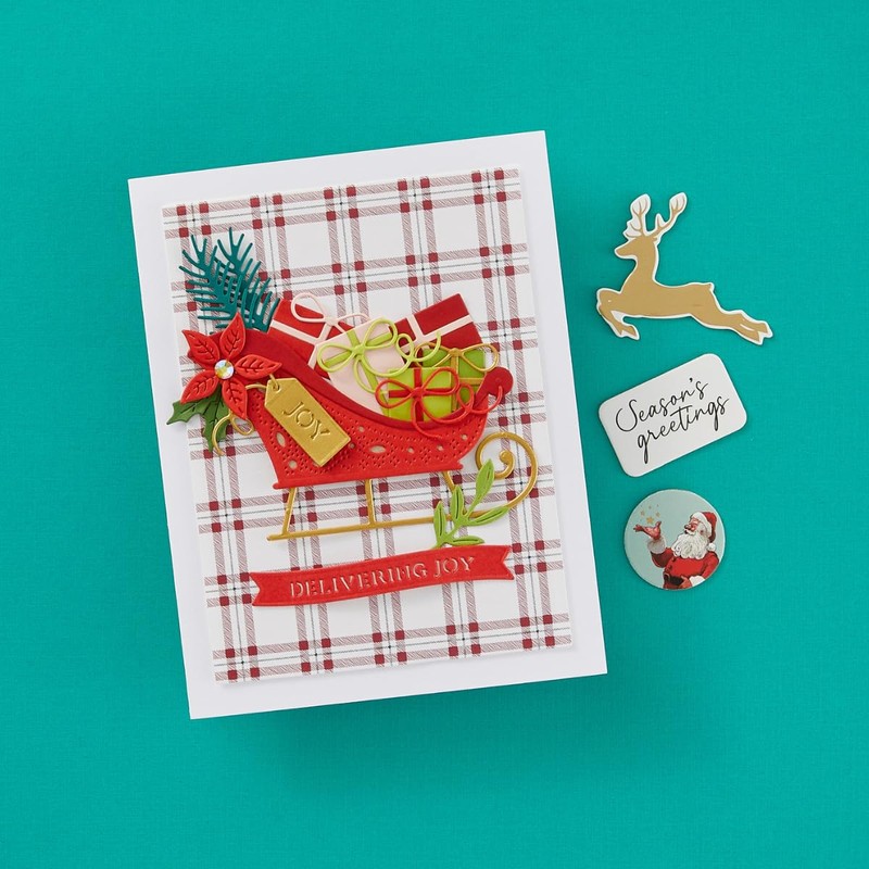 Spellbinders S4-1358 Delivering Joy Sleigh Etched Dies from The Handmade