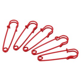 MECCANIXITY Imperdibles de Seguridad 50mm, Alfileres Pasadores de Costura de Metal Grandes para Mantas Artesanía Broches Fabricación, Rojo 20 Piezas