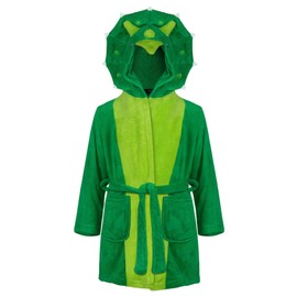 A2Z 4 Kids Girls Boys Bathrobes Triceratops Face Robe Soft Plush Fleece Nightgown - Bathrobe Triceratops 13-14