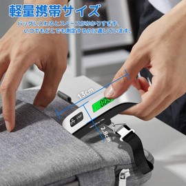 LIKENNY Digital Luggage Scale, Portable, Hand-held Weighing Scale, LCC Compatible, Measures Up to 110.2 lbs (50 kg), Ideal for Travel/Outdoors/Hiking/Fishing, Lightweight, w/ Tare Function (A)