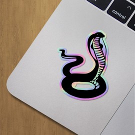 Holographic Decal Stickers of Dangerous Cobra Snake Premium Waterproof Vinyl Decal Stickers for Laptop Phone Accessory Helmet Car Window Mug Tuber Cup Door Wall Decoration ANDVER350285aHO