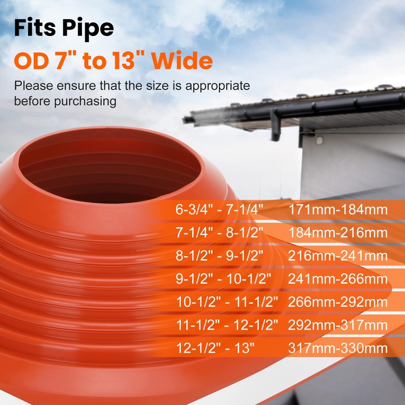 #8 Metal Roof Pipe Flashing Boot, Metal Roofing Pipe Flashing