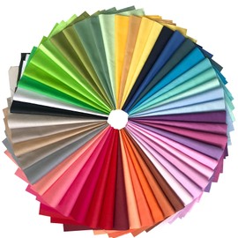 Misscrafts 50pcs Top Cotton Craft Fabric Bundle Squares Fat Quarters Quilting Fabric Pure Colour for Sewing Crafting Patchwork DIY Scrapbooking (10x10 inches)