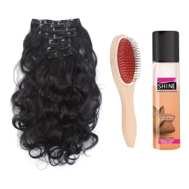 Sarla Kit Set Extensiones De Cabello Clips + Cepillo +desenredante