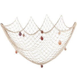 200 x 150 cm Decorative Fishing Net with Shells for Maritime Decoration Mediterranean Style Fishing Decorative with Coloured Shells Mediterranean Style Wall Hangings for Party Home Living Room Bedroom Decoration