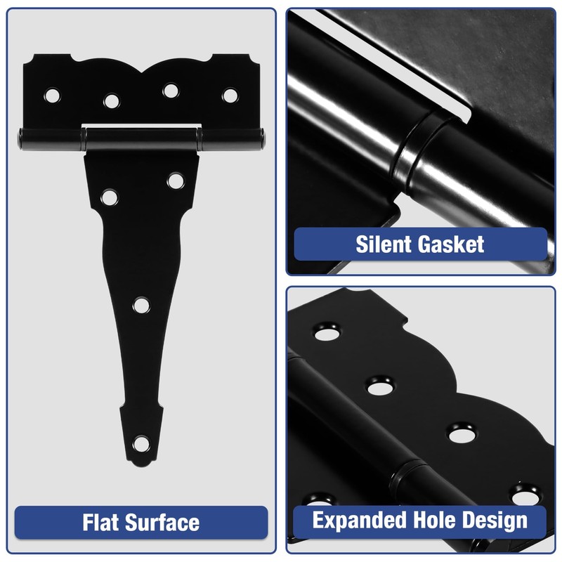 6 Pack Heavy Duty Gate Hinges 6 Inch Black Farm