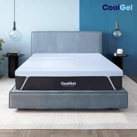 COOL GEL Memory Foam Mattress Topper, Cool Gel Infused Memory Foam, Plush and Supportive, CertiPUR Certified (2-inch + Cool Gel Cover, Queen (U.S. Standard))
