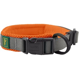 HUNTER Maldon Collar Orange Breathable Mesh Robust Nylon Silent & Allergy Friendly Strain Relief Integrated Address Label Especially Light Size S