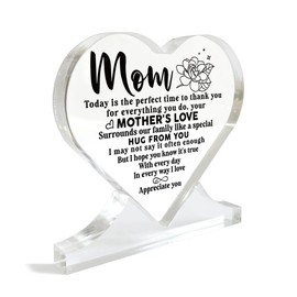 Sweet Mom Gifts, Touching Poem for Mother, Best Gifts for Mom from Daughter or Son, Acrylic Heart Sign, Acrylic Heart Decor Sign, Acrylic Heart Gift, Gifts for Mother's Day Christmas Birthday