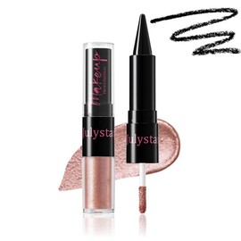 LiangNiShi #03 Eyeshadow & Eyeliner, 2 in 1 Liquid Type, Glitter, Teardrop Bag Makeup, Korean Cosmetics, Long Lasting, 24 Hours, No Bleeding, 8 Colors Available for Beginners