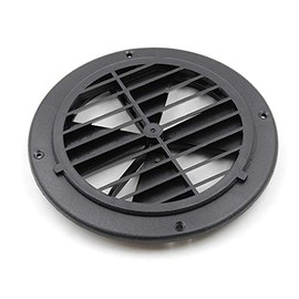 Round RV Vent Cover, TOTMOX 164mm Circular ABS Air Grille for Motorhome, Caravan, Yacht, 45° Rain Roof Ventilation Grille, Black with Slats