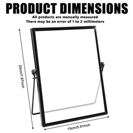 Leikurvo Pack of 2 Picture Frames Glass Frames for Pressed Flowers, 15 x 20 cm, Black, Double-Sided Picture Frame, Metal Desktop Photo Frame, Picture Frame, Dried Flowers, Artwork, Picture Display