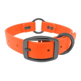 Regal Dog Products Small Orange Waterproof Hunting Dog Collar with Heavy Duty Black Hardware Center Ring, Double Buckle and D Ring | Custom Fit Vinyl-Coated Webbing | for Small, Medium and Large Dogs