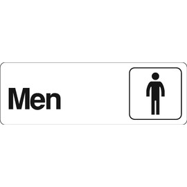 HY-KO Products D-4 Men Info Graphic Plastic Sign, 3" x 9", Black/White