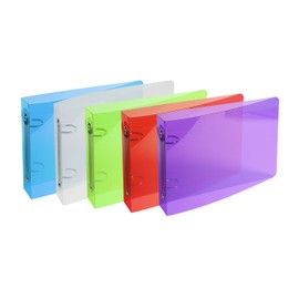 Exacompta - Ref. 51099E - Semi-rigid PP Binder For Index Cards - 2 Round Rings, Diameter 25 mm - Spine 35 mm - External Dimensions: 16.5 x 24 cm - (1 Item)