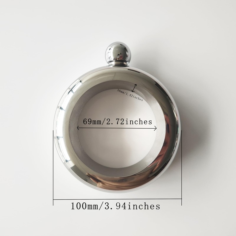 CNFLASK 3.5oz Copper Bracelet Flask 304 Stainless Steel Bangle Shaped
