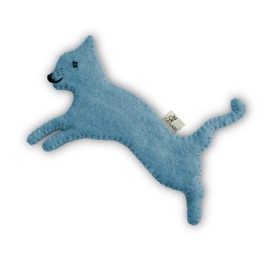 CATLABS und Terra Felis Cat Toy Blue - Sustainable Catnip 'Feli' with Catnip - Cushion Made of Natural Sheep's Wool without Polyester - 100% Catnip Cat Cushion Refillable
