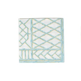 Caspari Bamboo Screen Robin's Egg Paper Linen Dinner Napkins - 12 Per Package, 2 Packs