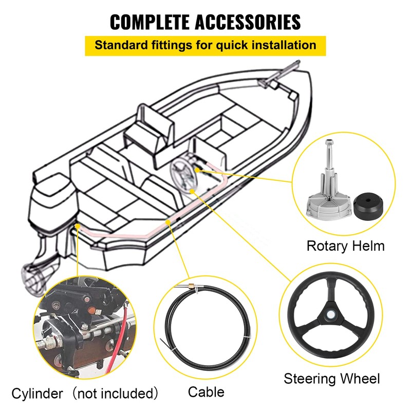 Vevor Outboard Steering System 13' Outboard Rotary Steering System 13
