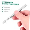 2pcs Silver Stamp Tweezers for Collecting Stamps Precision Flat Tip