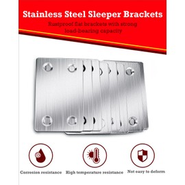 YOOPIN 20PCS Flat Brackets for Wood, 60x38x1.5mm Flat Joining Plates for Wood, Stainless Steel Sleeper Bracket, Silver Mending Plates for Timber Fixing, Flat Metal Brackets Repair Connector