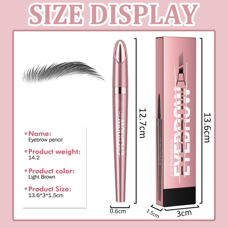 2025 Magic Eyebrow Pencil, 3D Microblading, with 4 Fork Tips,
