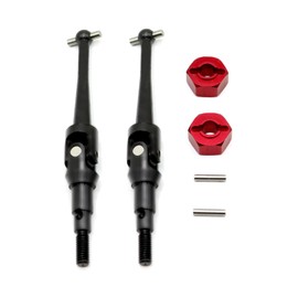 Mesimsple 2PCS H16BM Drive Shaft & Wheel Hex Hub for MJX Hyper GO 1/16 16207 16208 16209 16210 Front Rear Driveshaft H16GT H16DR H16 Series RC Car Upgrades Part Black