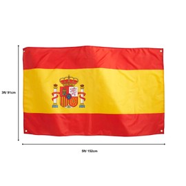 Runesol Spain Flag, 91 x 152 cm (3 x 5 ft), Español Banner, 4 Eyelets, Brass Eyelet in Each Corner, Football World Cup, Premium Flags for Indoor and Outdoor Use, Vibrant Colours, Epiphany