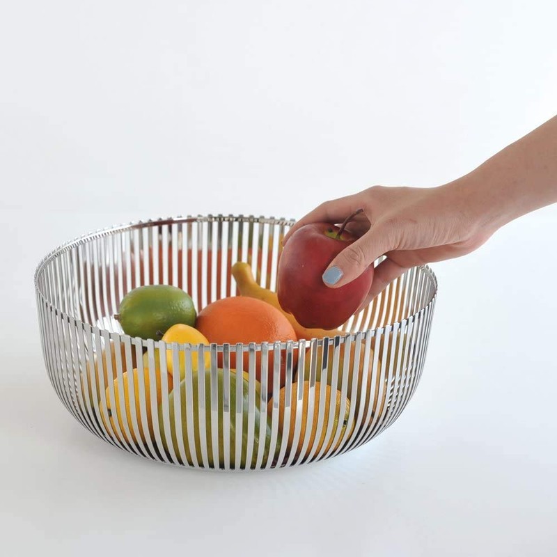 Alessi Obstschale aus Edelstahl, Silber,22 x 25 x 15 cm